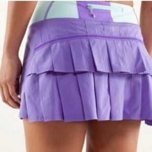 Lululemon Run skirt : Pace Setter Skort  Power Purple pleated sz 8 Perfect